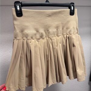 Elegant Tan Pleated Skirt